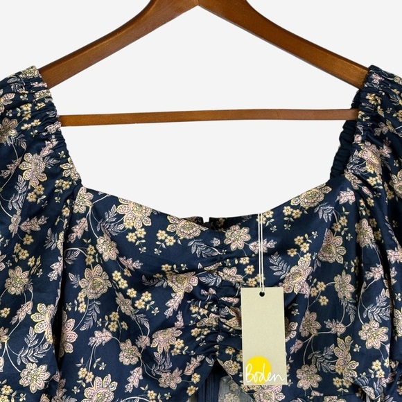 NWT Boden Cut Out Puff Short Sleeve Floral Mini Dress Size 2R - Picture 5 of 16